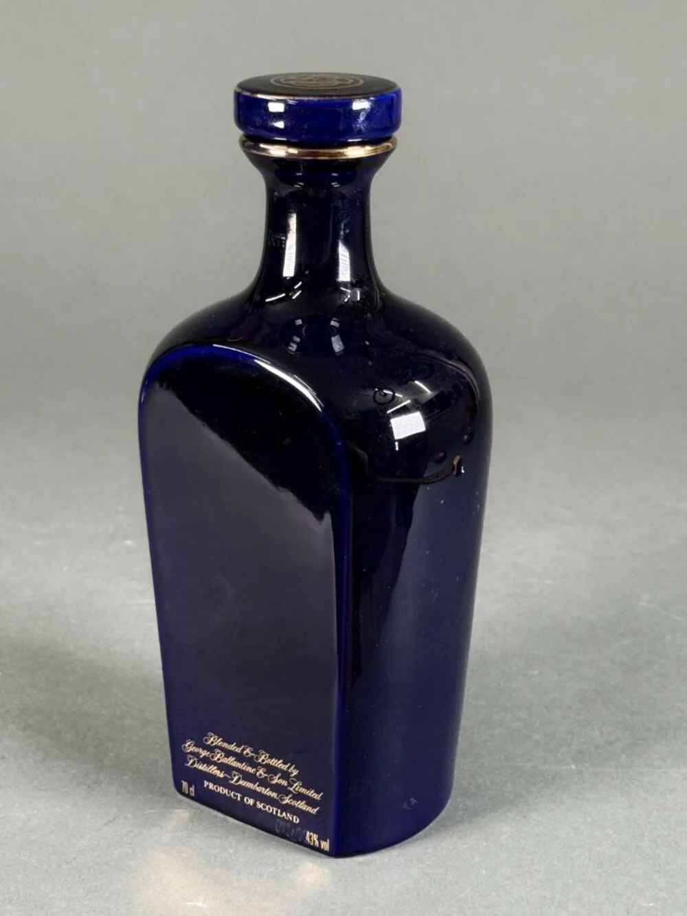 Rare Ballantine's 21 Year Old Empty Blue Wade Porcelain Whisky Decanter 70cl